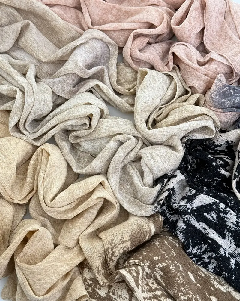 شال نخی چاپی حاشیه دار